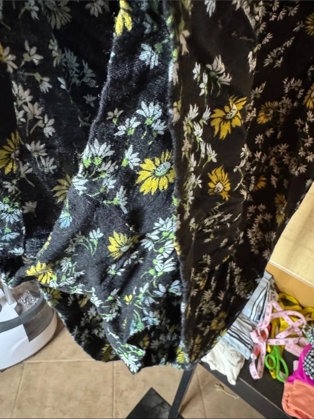 Free People Jinx Floral Tie Front Skort Romper Dress Black Daisy Print Size 2